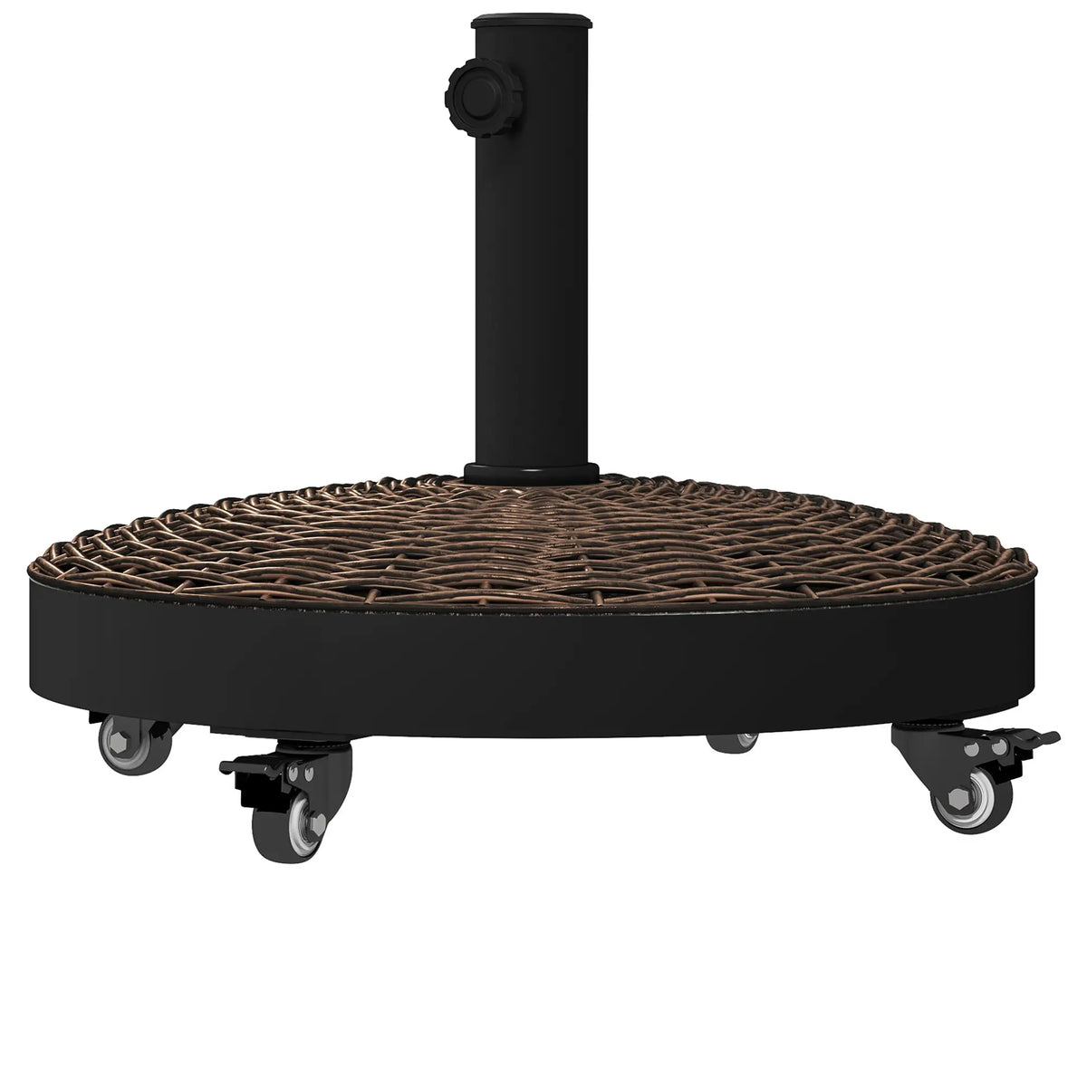 20.5" Round Parasol Base, Resin Umbrella Stand, Outdoor, Bronze Umbrella Bases at Gallery Canada