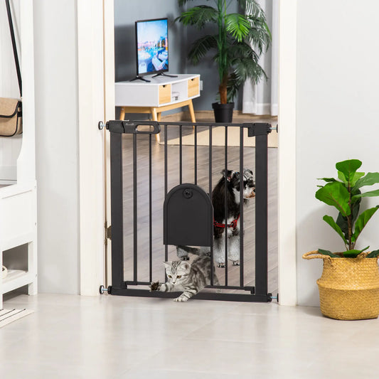 30"-32" Extra Wide Pet Gate, Small Door, 30"H, Black Houses, Kennels & Pens Black at Gallery Canada