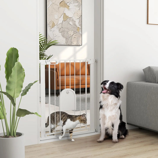 30"-32" Extra Wide Pet Gate, 35"H, Small Door, White Houses, Kennels & Pens White at Gallery Canada