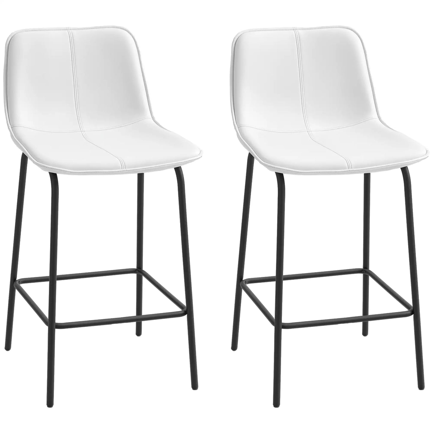 Upholstered Counter Height Bar Stools, Set of 2, Steel Legs Bar Stools at Gallery Canada
