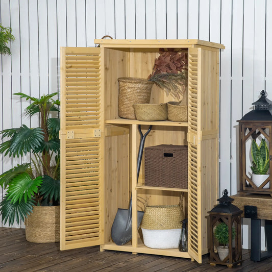 3' x 5' Wooden Garden Storage Shed, Asphalt Roof, 2 Large Doors, Natural Sheds Natural at Gallery Canada