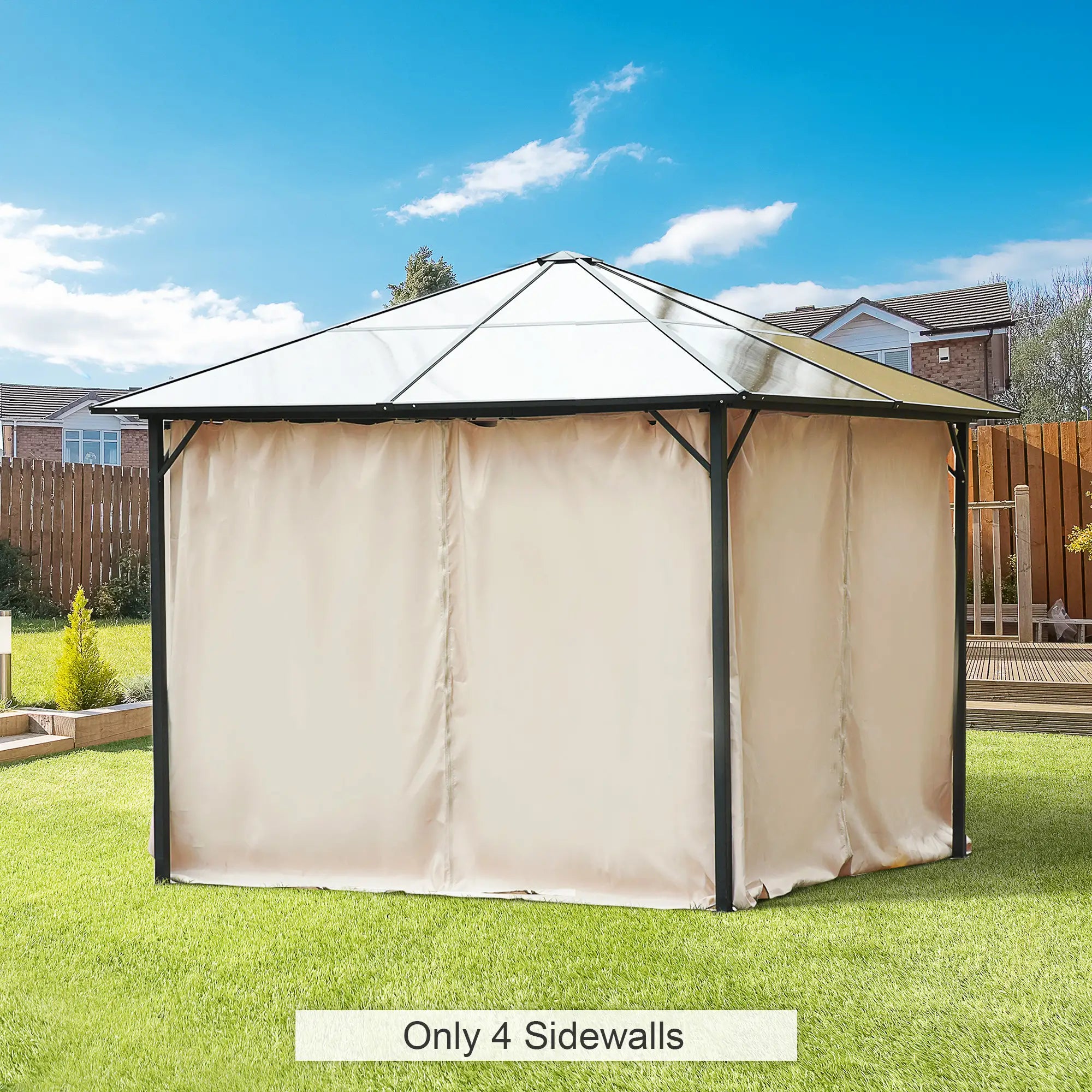10' x 10' Gazebo Sidewall Set, 4 Panels, Hooks Included, Beige Gazebo Sidewalls at Gallery Canada