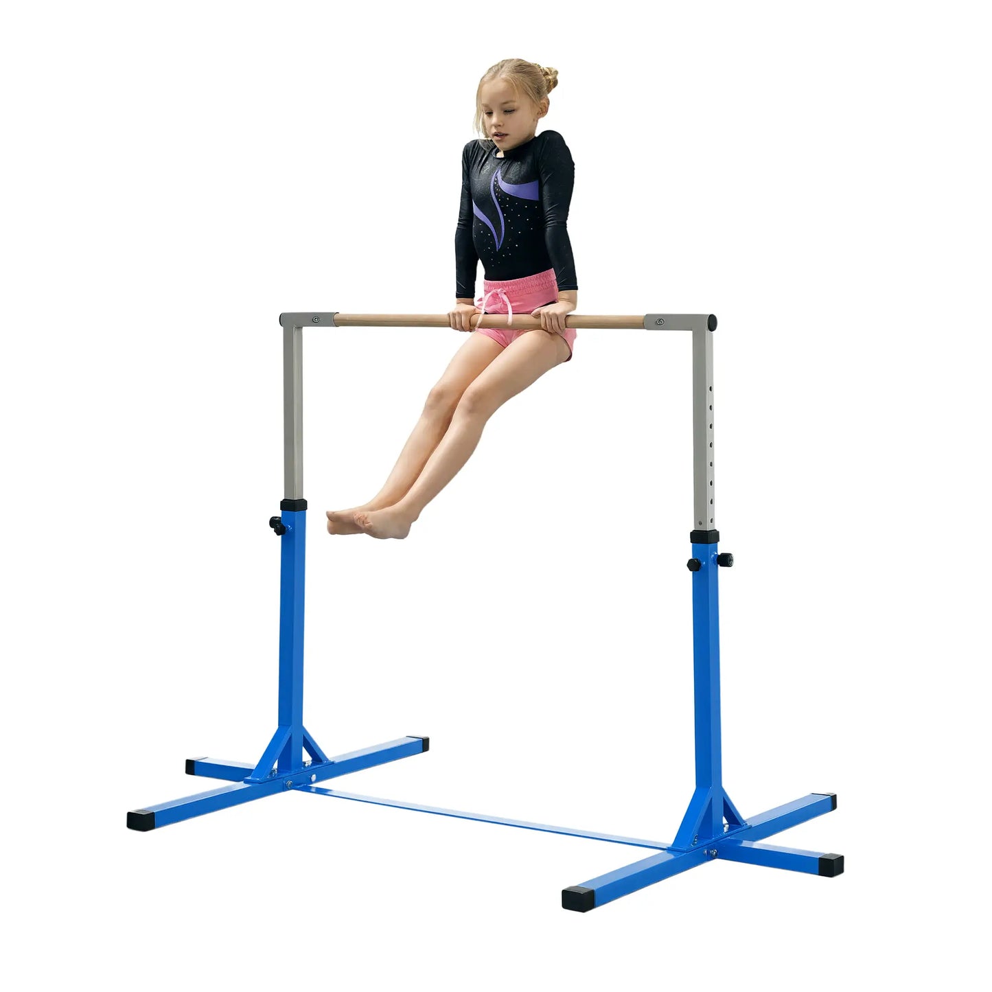 Kids Gymnastics Bar, 13-Level Adjustable Height, Blue Baby Gym & Playmats at Gallery Canada