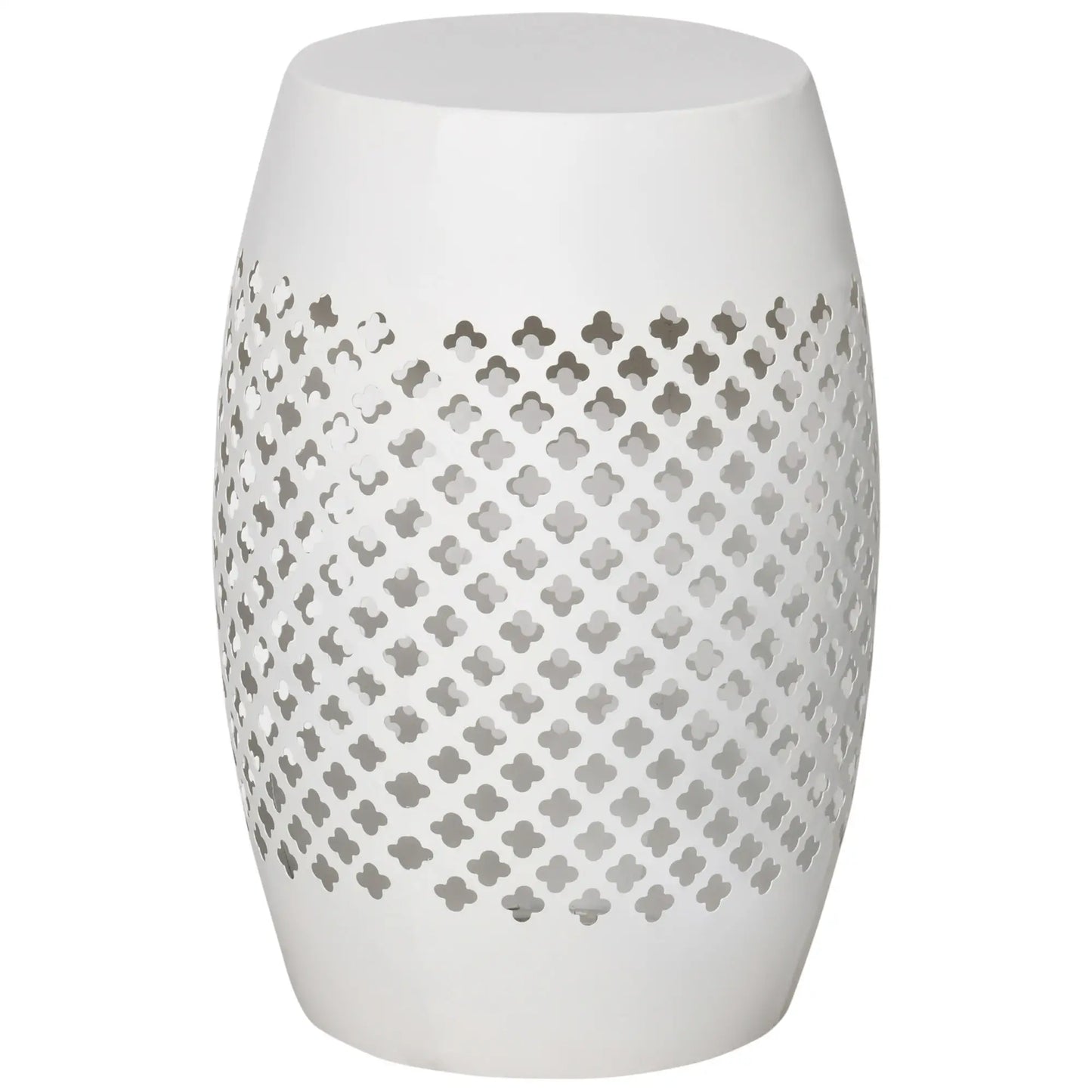 12" Steel Round Patio End Table, White Patio Side Tables at Gallery Canada
