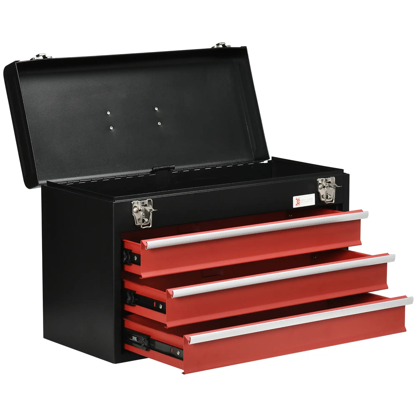 20" Portable Metal Tool Box, 3 Drawer Lockable Chest, Red Tool Organizers at Gallery Canada