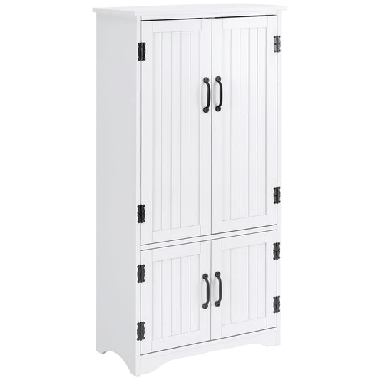 4-Door Storage Cabinet Multi-Storey Large Space Pantry with Adjustable Shelves White - Gallery Canada