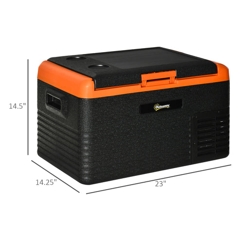 32 Quart Car Fridge, Portable Freezer, Electric Cooler Box with 12/24V DC and 100-240V AC for Camping, Driving, Picnic