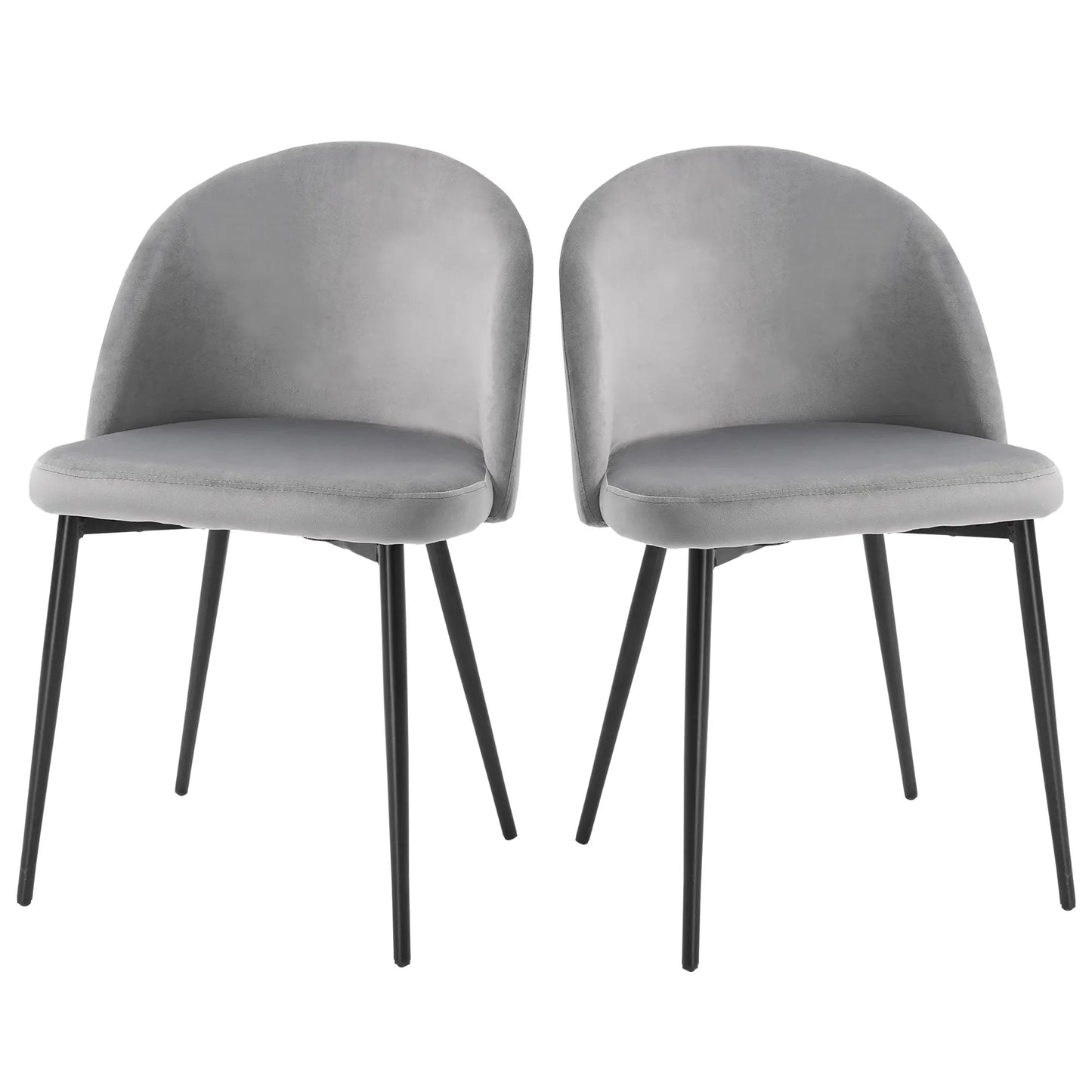 Set of 2 Mid-Back Dining Chairs, Velvet Upholstery, Dark Blue Bar Stools at Gallery Canada