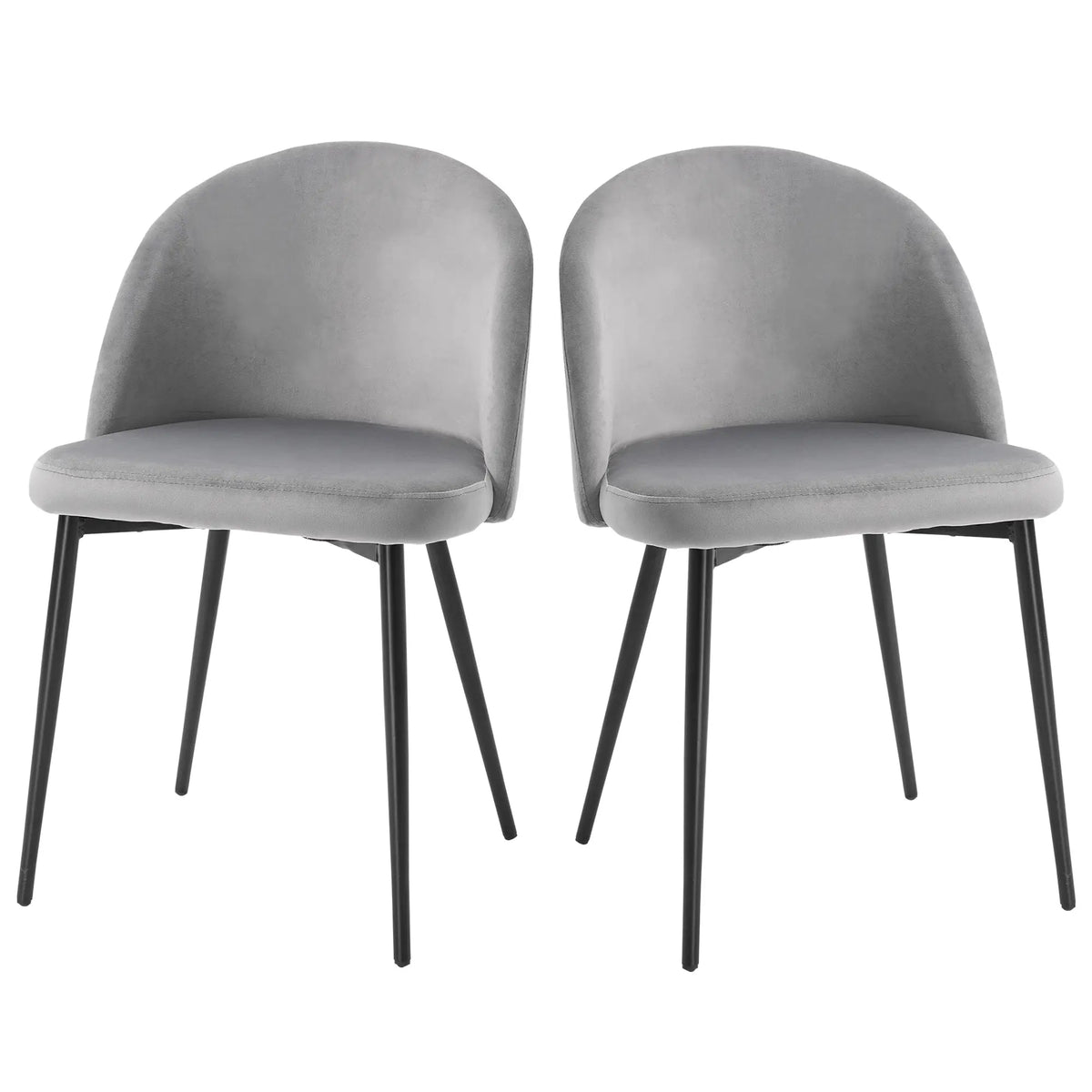 Set of 2 Mid-Back Dining Chairs, Velvet Upholstery, Dark Blue Bar Stools at Gallery Canada