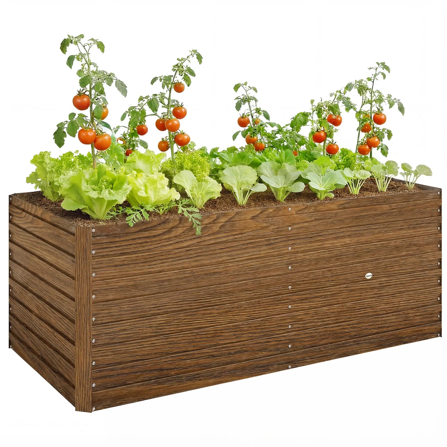 5' x 3' x 2' Raised Garden Bed, Galvanized Planter Box, Dark Brown Wood Effect, Dark Brown Galvanized Planter Boxes at Gallery Canada