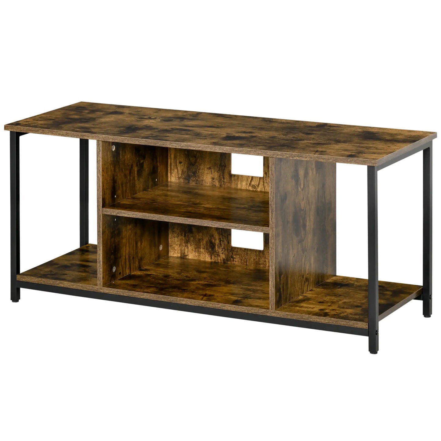 TV Stand for 55 Inch TVs, Open Shelf Console, Rustic Brown TV Stands at Gallery Canada