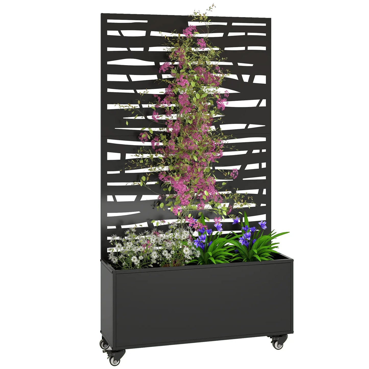 Metal Planter Box With Trellis, Raised Garden Bed With Privacy Screen Galvanized Planter Boxes at Gallery Canada