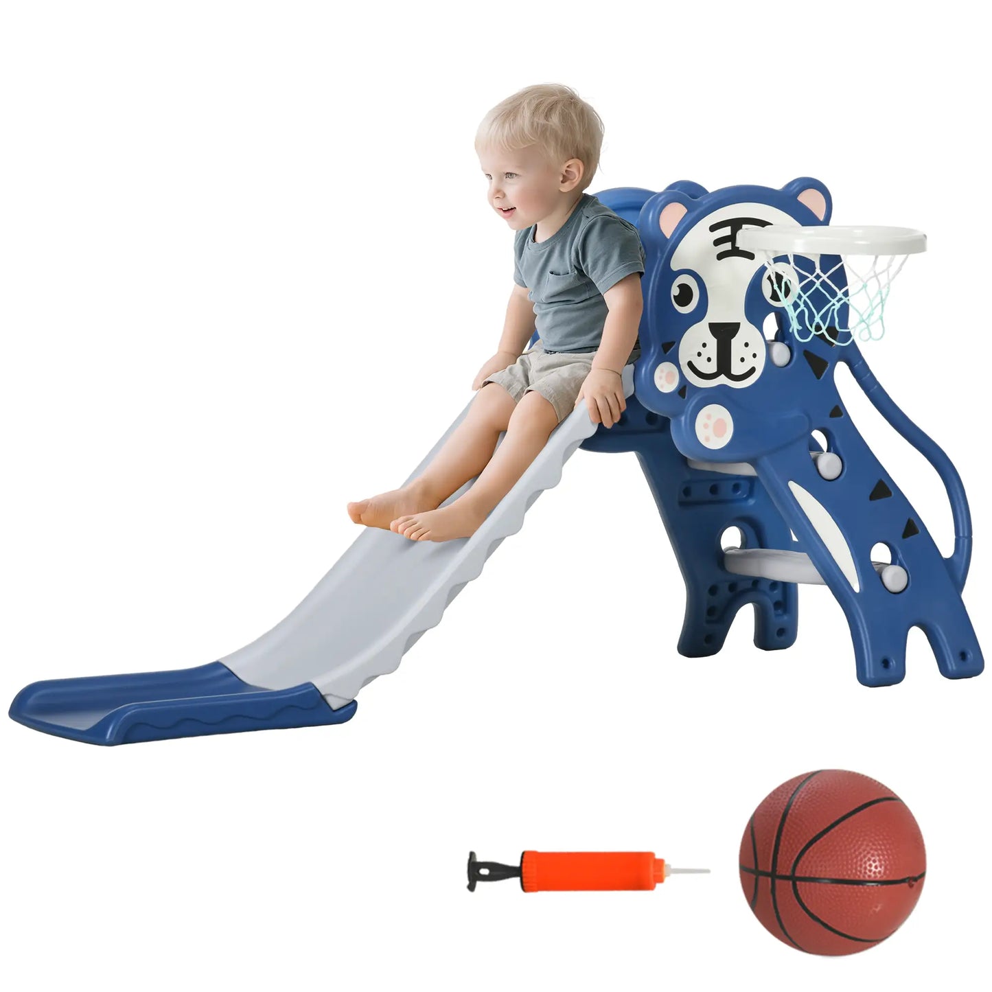 3 in 1 Toddler Slide, Basketball Hoop, Climber, 18-36 Months, Blue Gym Sets & Swings at Gallery Canada