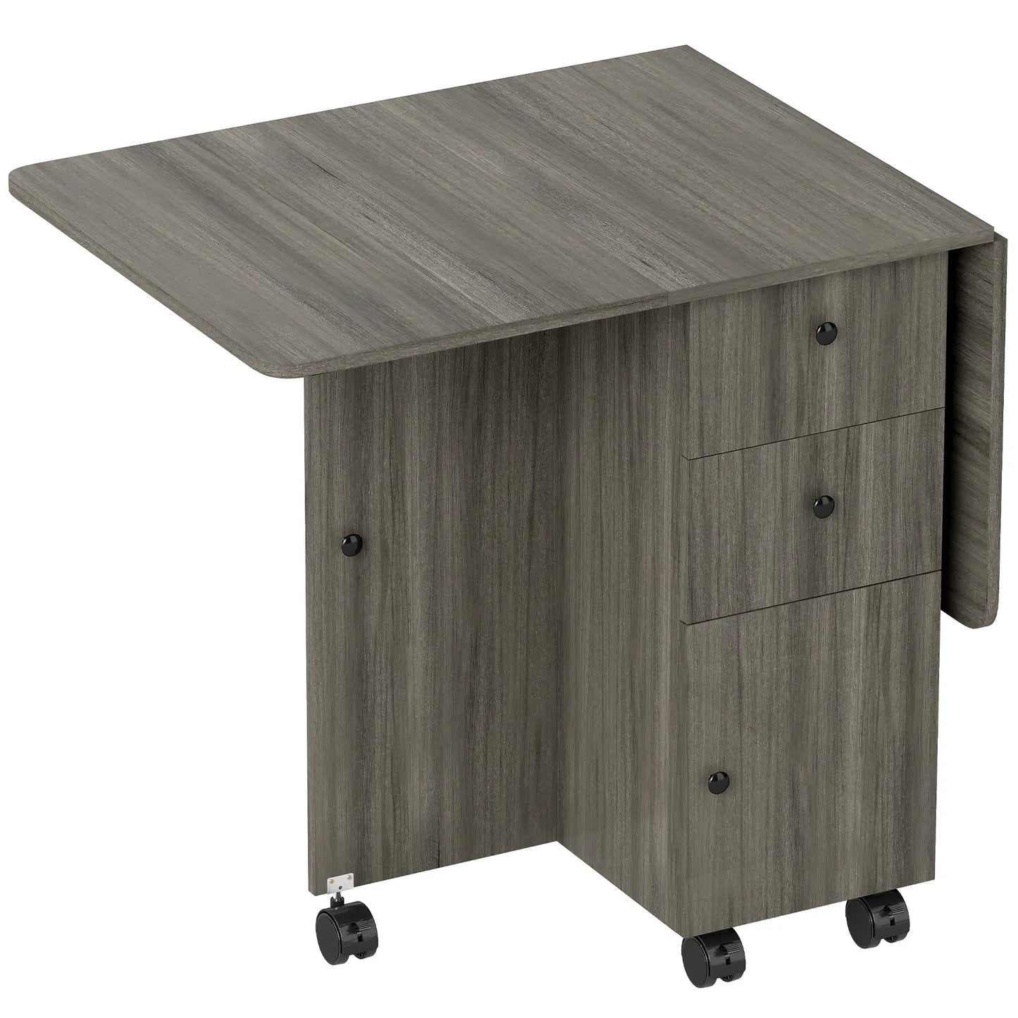 Foldable Dining Table, Rolling Kitchen Table with Storage, Grey Bar Tables & Dining Tables at Gallery Canada