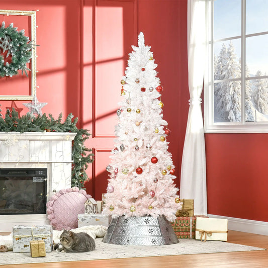 5ft Artificial Christmas Tree, Pine Realistic Branches, Auto Open, Pink White Pencil Christmas Trees White, Pink at Gallery Canada