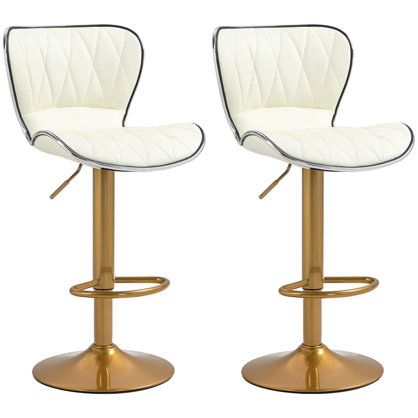 Adjustable Swivel Bar Stools Set of 2, PU Leather, Counter Height Bar Stools at Gallery Canada