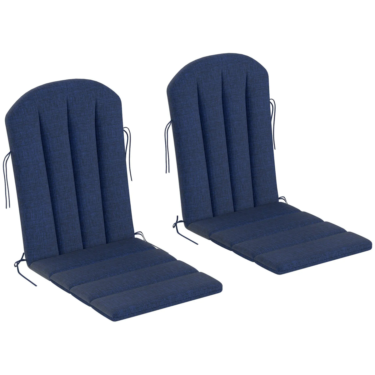 Ensemble de 2 coussins de chaise de patio, dossier haut, mousse haute densité, bleu marine