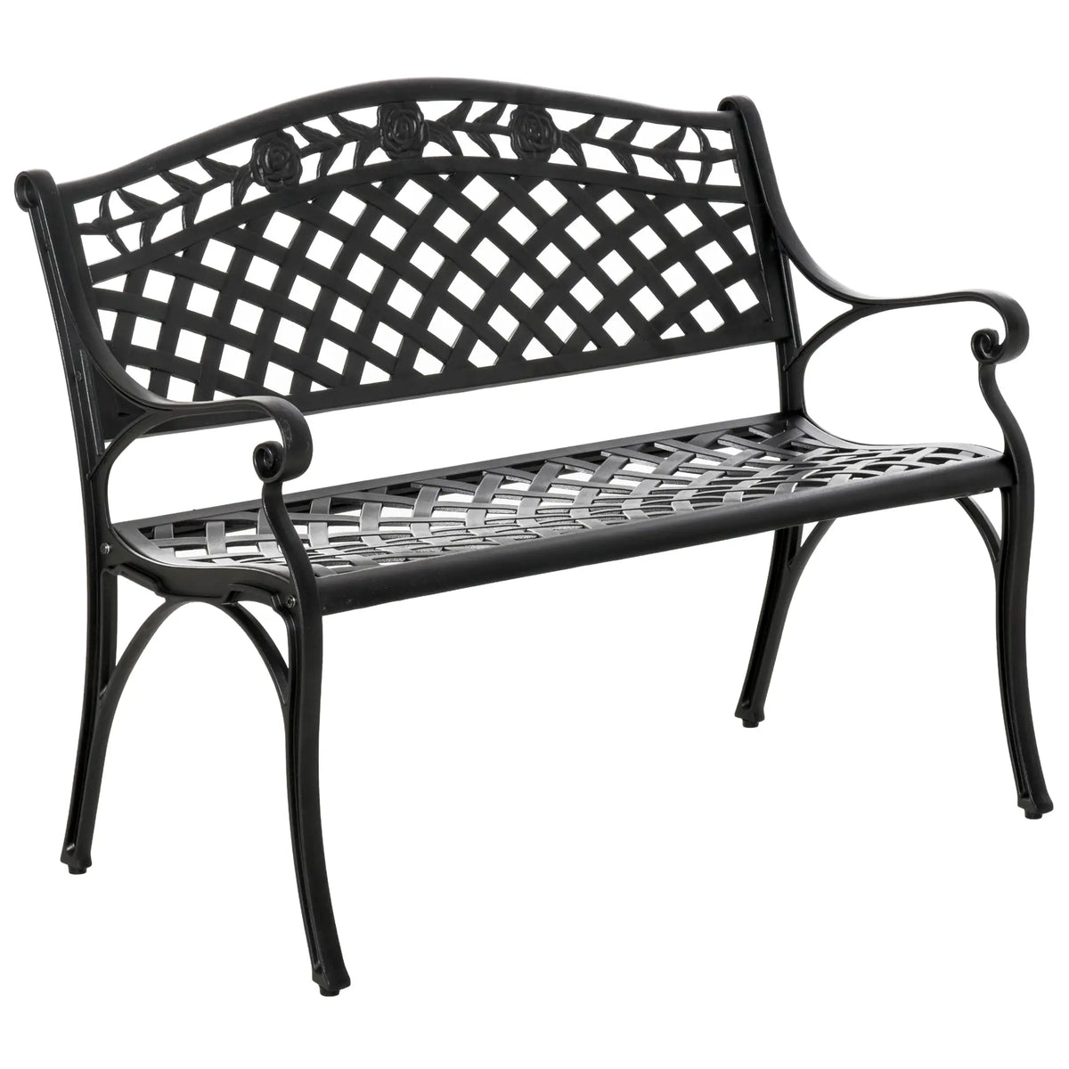 Garden Bench With Aluminum Frame, 40" Patio Loveseat, Floral Design, no color Outdoor Benches at Gallery Canada