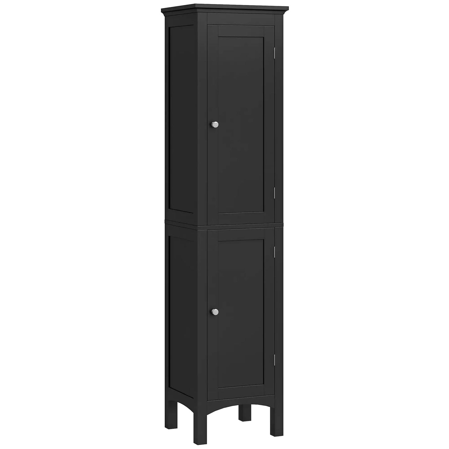 Tall Bathroom Cabinet, Freestanding Storage Organizer, 15" x 13" x 63", Black Bathroom Cabinets at Gallery Canada