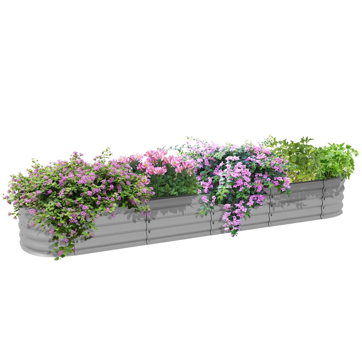 7.9 x 2 x 1ft Galvanized Raised Garden Bed, Metal Planter Box, Silver Galvanized Planter Boxes at Gallery Canada