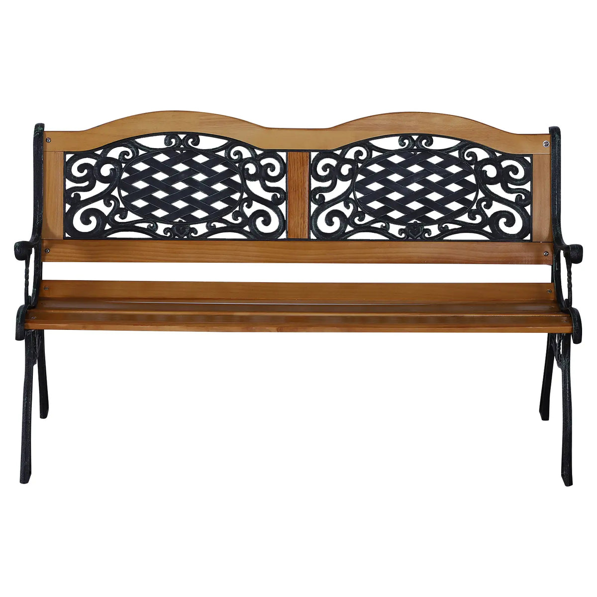 Outsunny 50" Outdoor Garden Bench, Natural Wood Outdoor Benches at Gallery Canada