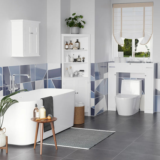 Bathroom Medicine Cabinet, Over Toilet Storage, Adjustable Shelves, Grey