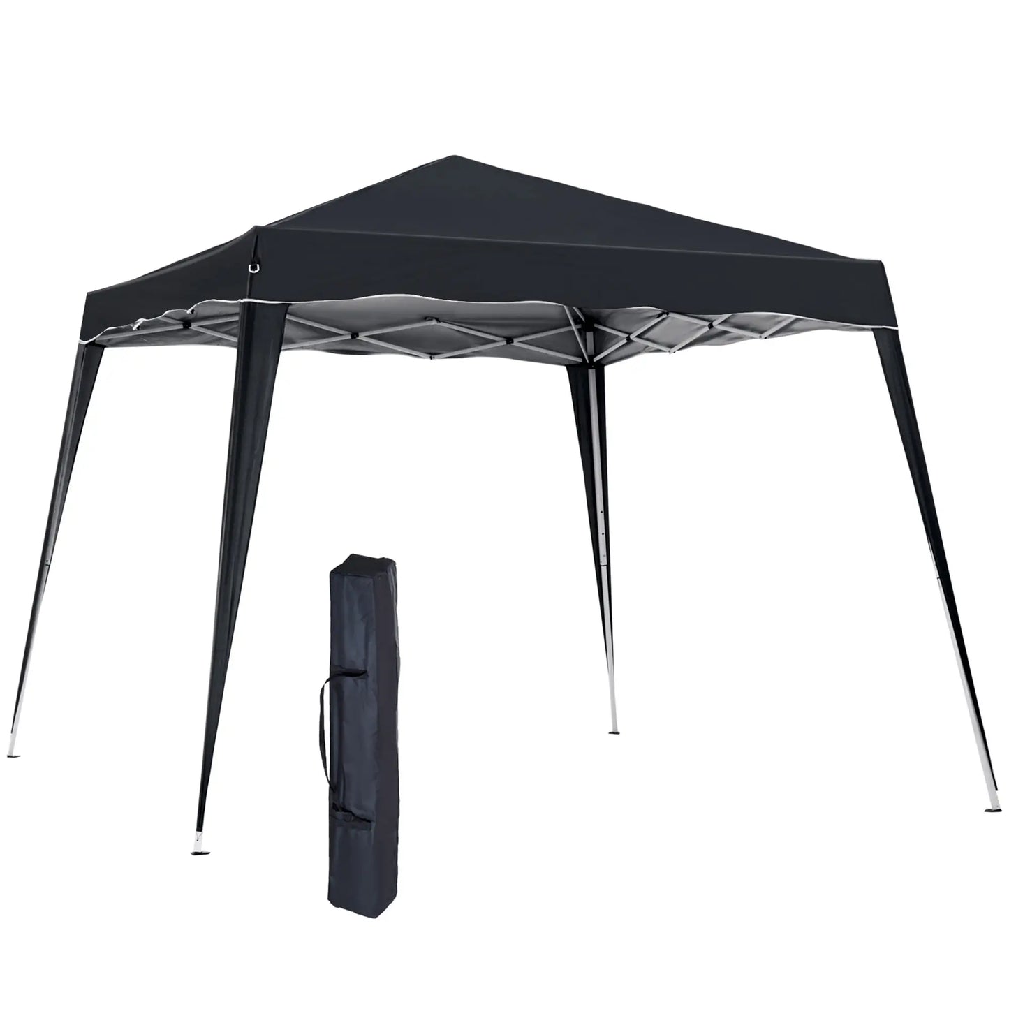 8' x 8' Pop Up Canopy, Foldable Outdoor Tent, Portable with Carrying Bag, Black Pop Up Canopies at Gallery Canada