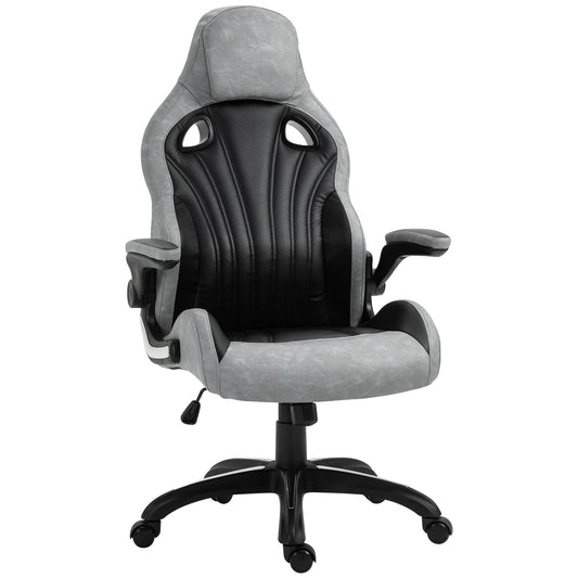 High-Back Gaming Office Chair Swivel Racing Computer Chair with Flip-up Armrests and Adjustable Height at Gallery Canada