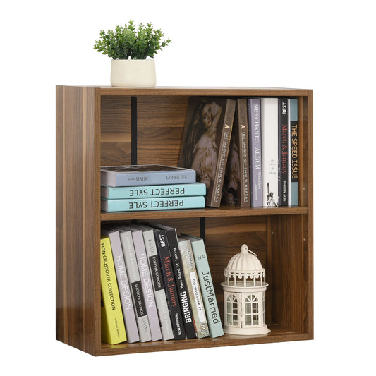 Wood Small Bookshelf 2 Tier Storage Rack Chest Unit Home Office Furniture Walnut at Gallery Canada