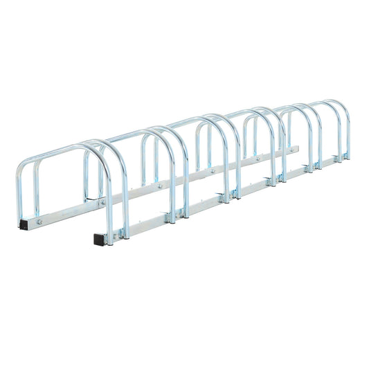 6-Bike Bicycle Floor Parking Rack Cycling Storage Stand Ground Mount Garage Organizer for Indoor and Outdoor Use - Gallery Canada