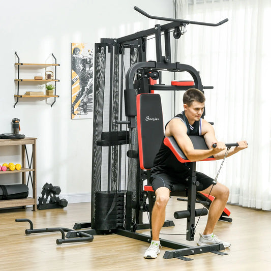 Home Gym Equipment, Workout Station with Bench, Push Up Stand, Dip Station, 143lbs Power Towers Black at Gallery Canada
