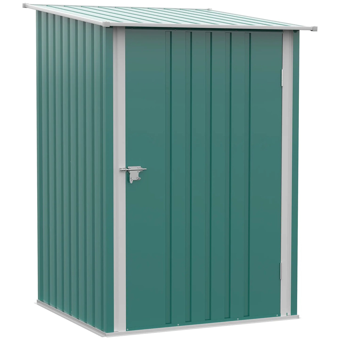 3.3' x 3.4' Lean-To Garden Shed, Galvanized Steel, Lockable Door, Green Sheds at Gallery Canada