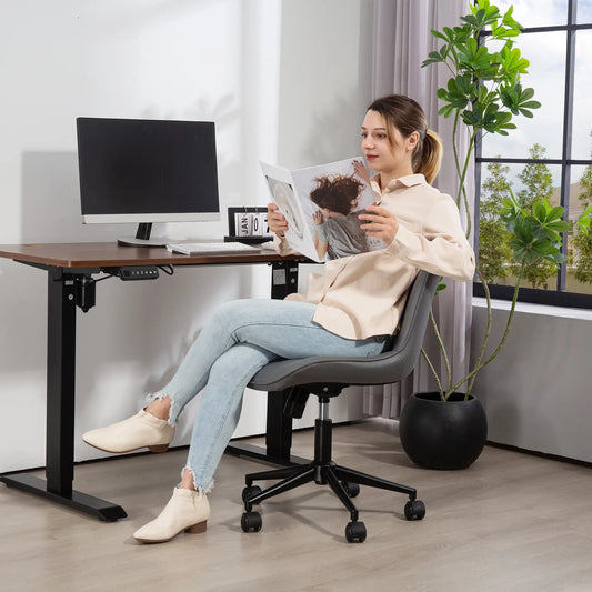 Armless Office Chair, 360° Swivel, Adjustable Height, Dark Grey Task Chairs Dark Grey at Gallery Canada