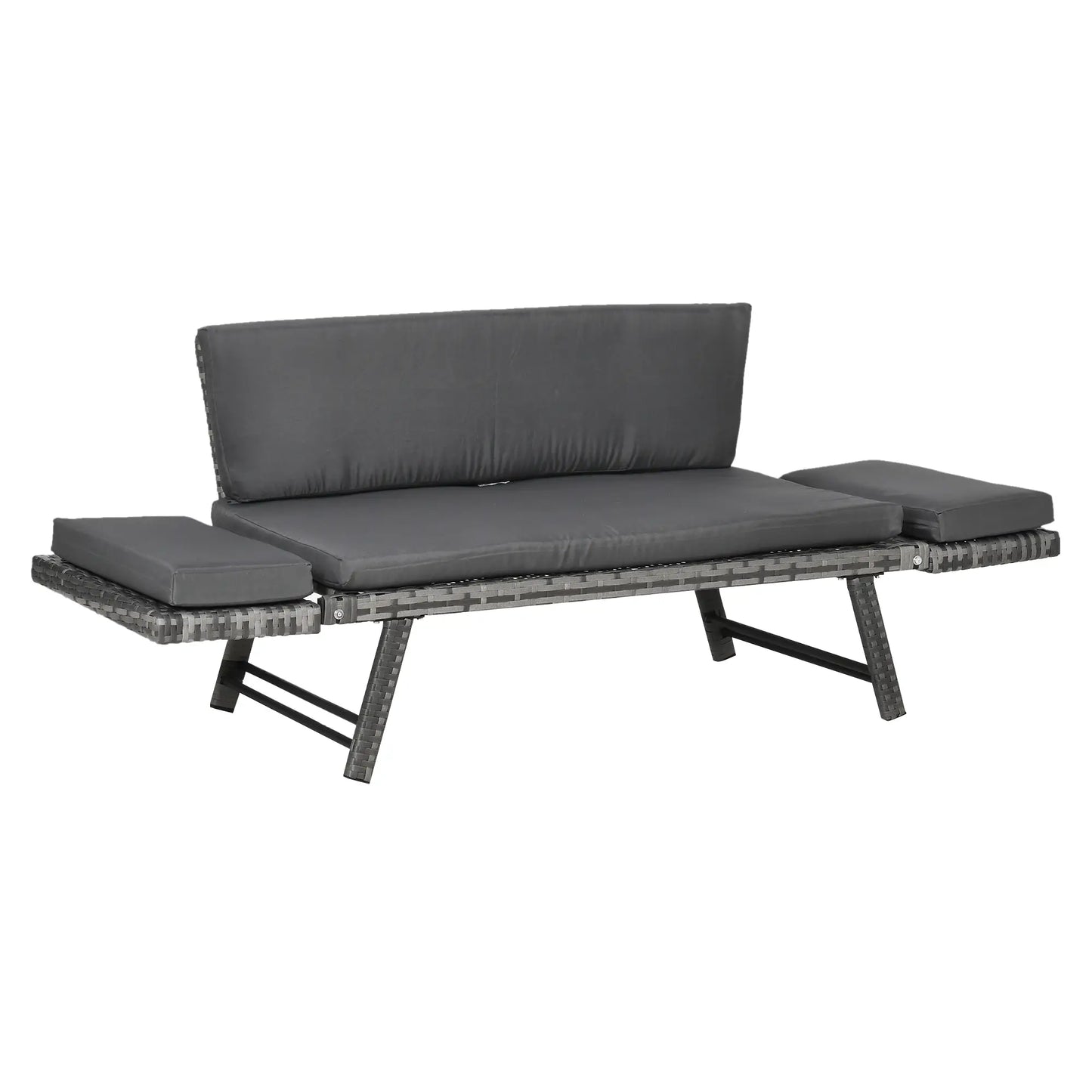 Convertible Wicker Loveseat, Patio Chaise Lounge, Grey Patio Furniture Sets at Gallery Canada
