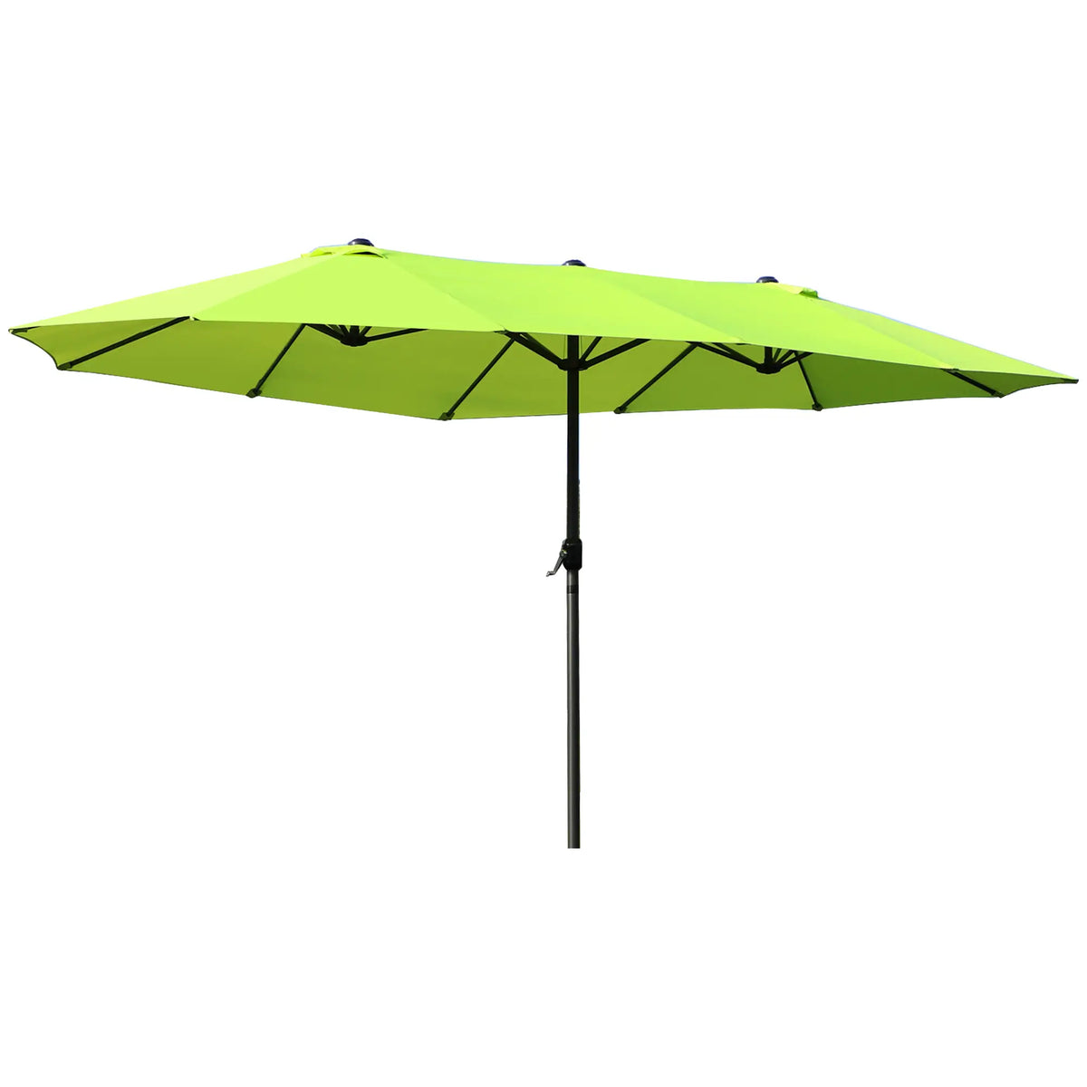 15ft Double-Sided Patio Umbrella, Twin Canopy, Crank, Green Sun Umbrellas at Gallery Canada