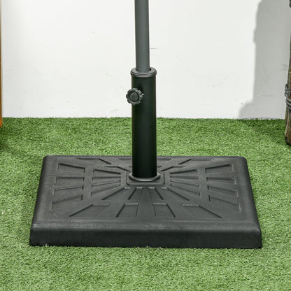 42 lb Heavy Duty Patio Umbrella Stand, 20" Resin Outdoor Umbrella Base, Square Market Umbrella Holder, Black at Gallery Canada