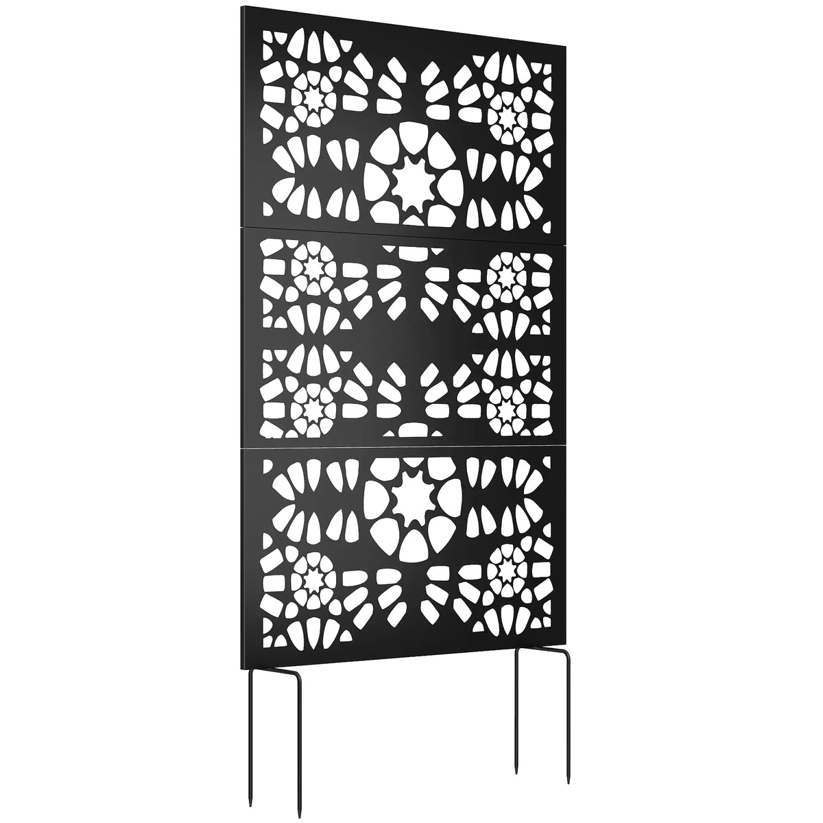 Metal Outdoor Privacy Screen 72x38 Freestanding, Black Side Awnings at Gallery Canada