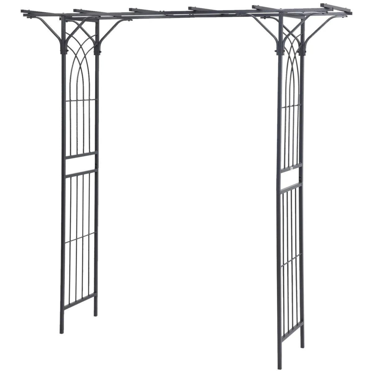 7ft Metal Garden Arch, Outdoor Walkway Arbor, Climbing Plants, Dark Gray Garden Arches at Gallery Canada
