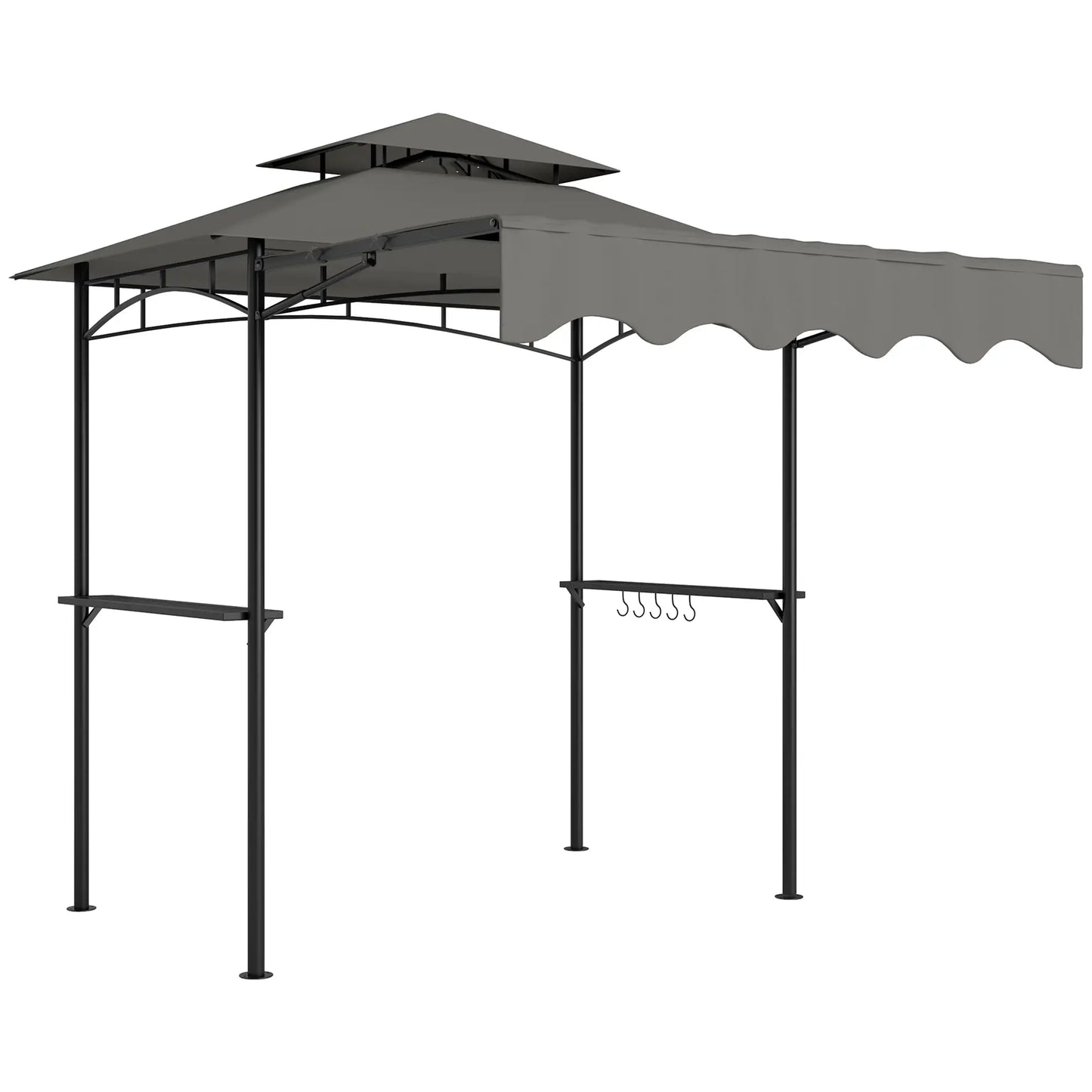 8' x 5' Grill Gazebo, Double Tiered, Light Grey BBQ Grill Gazebos at Gallery Canada