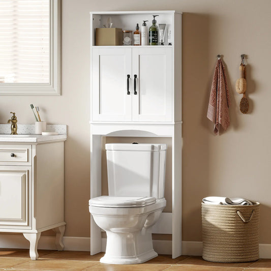 Over The Toilet Storage Cabinet, 2 Doors And Open Shelf, White Over The Toilet Storage White at Gallery Canada
