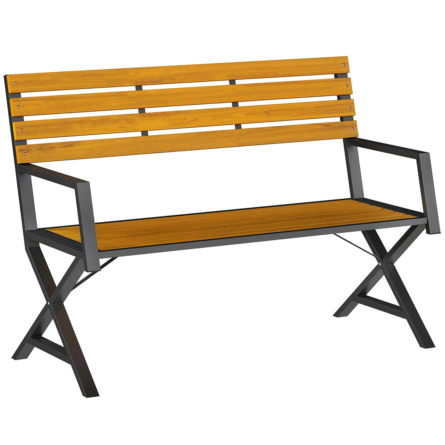 Outdoor Garden Bench With Backrest, Armrests, 2-Person Patio Seating Outdoor Benches at Gallery Canada
