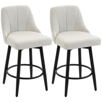 Swivel Bar Stools Set of 2, Cream White