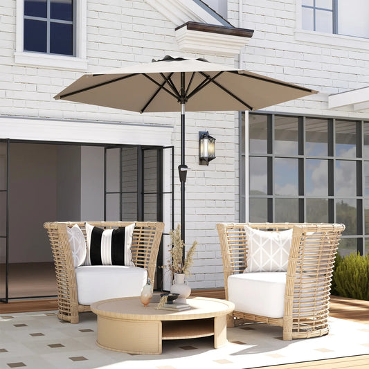 Outdoor Sun Umbrella, 6 Ribs, Khaki Patio Umbrellas Khaki at Gallery Canada