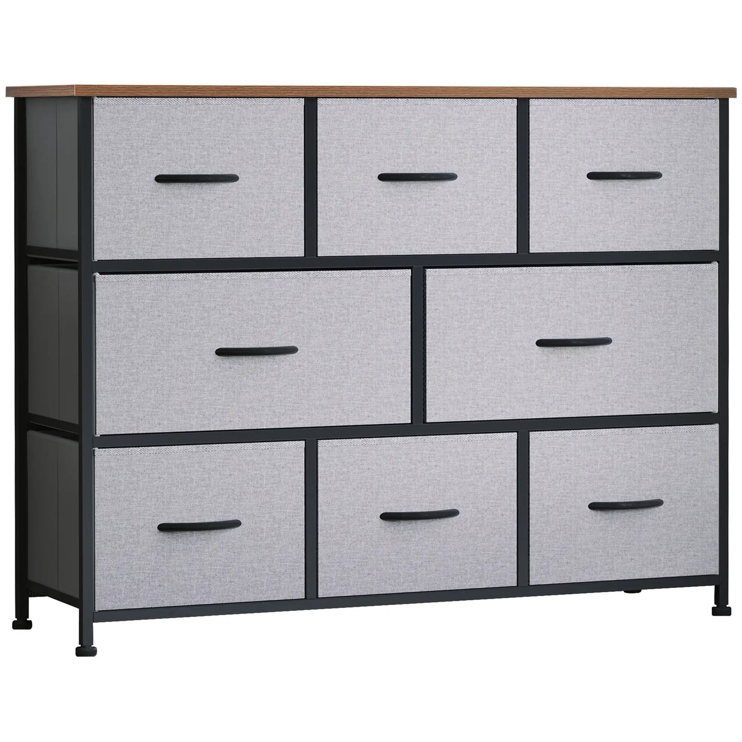 8-Drawer Dresser, 3-Tier Fabric, Steel Frame, Wooden Top, Grey Storage Cabinets at Gallery Canada