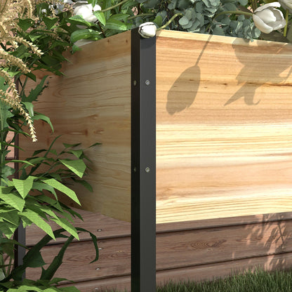 Wooden Planter Box with Metal Legs, Raised Garden Bed with Trellis and Bed Liner, for Vegetables Flowers Herbs at Gallery Canada