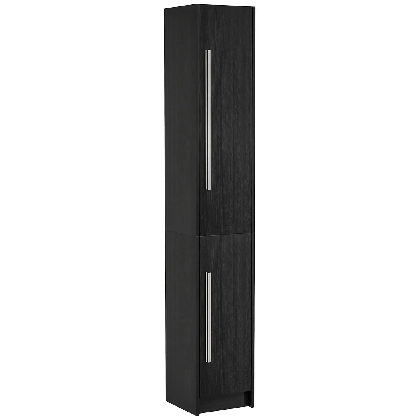 Tall Bathroom Storage Cabinet, Adjustable Shelves, Wood Grain, Black Bathroom Cabinets at Gallery Canada