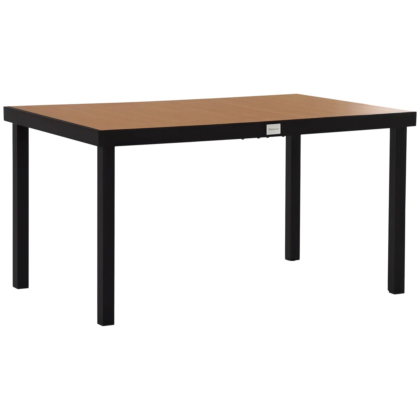 Aluminum Outdoor Dining Table For 6, Natural, 55"L x 35.5"W, Natural Patio Dinning Tables at Gallery Canada