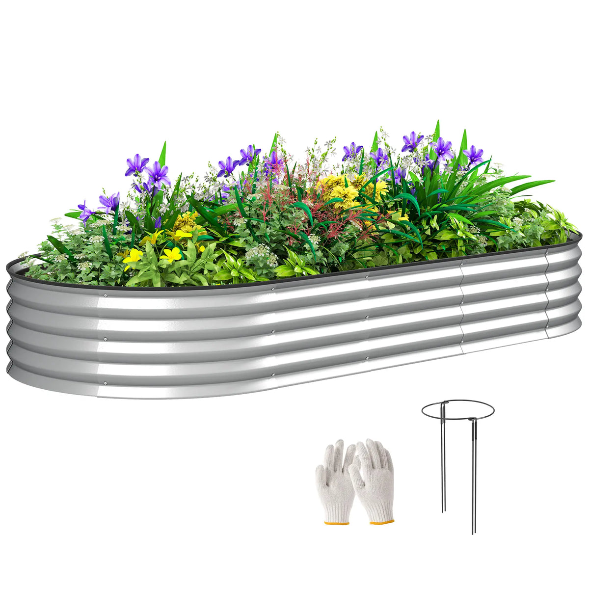 7' x 3' x 1' Galvanized Raised Garden Bed, Outdoor Planter Box, Silver Raised Garden Beds at Gallery Canada