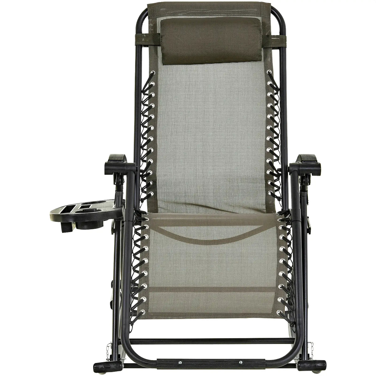 Adjustable Zero Gravity Recliner Lounge Chair With Headrest & Tray, Grey Outdoor Rocking Chairs at Gallery Canada
