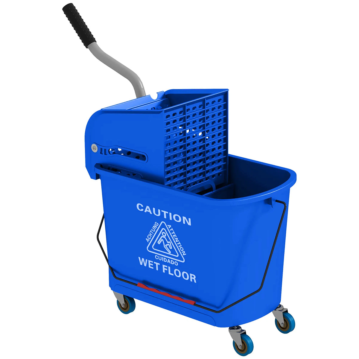 Seau à serpillière compact avec essoreuse, 5 gallons, eau sale et propre séparée, bleu